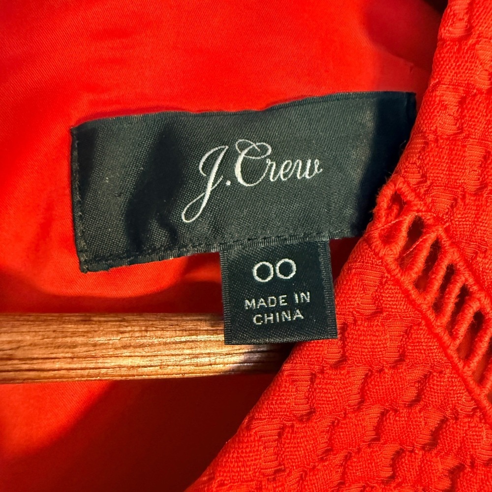 J.Crew Portfolio Dress Red Textured Matelasse Sheath Dress Size 00 - Picture 7 of 10